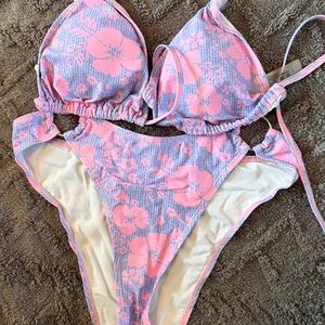 SHEIN Pink Floral Bikini Set